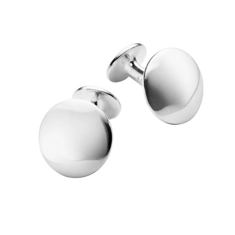 Georg Jensen Men's Classic Sterling Silver Domed Cufflinks - Silver