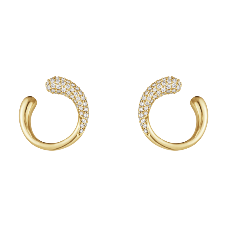 Georg Jensen Mercy 18ct Yellow Gold Diamond Hoop Earrings - Gold