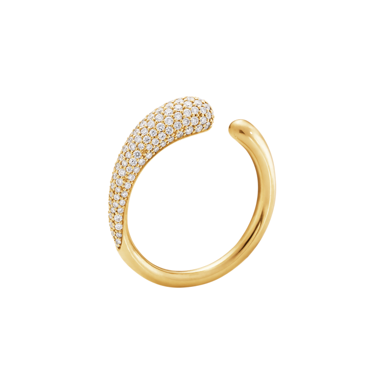 Georg Jensen Mercy 18ct Yellow Gold Diamond Mini Ring - 53