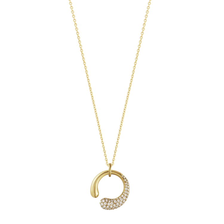 Georg Jensen Mercy 18ct Yellow Gold Diamond Necklace - Silver