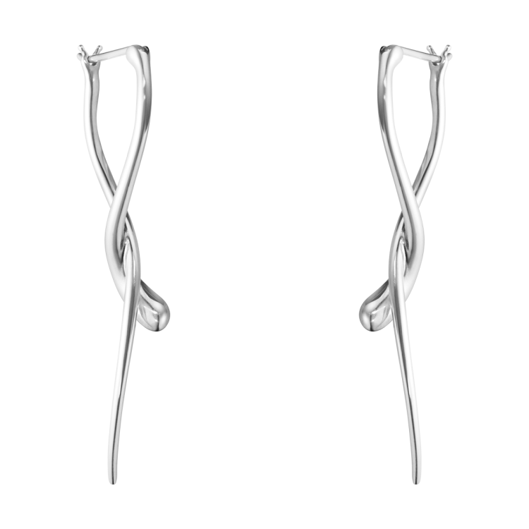 Georg Jensen Mercy Sterling Silver Twisted Long Drop Earrings - Silver