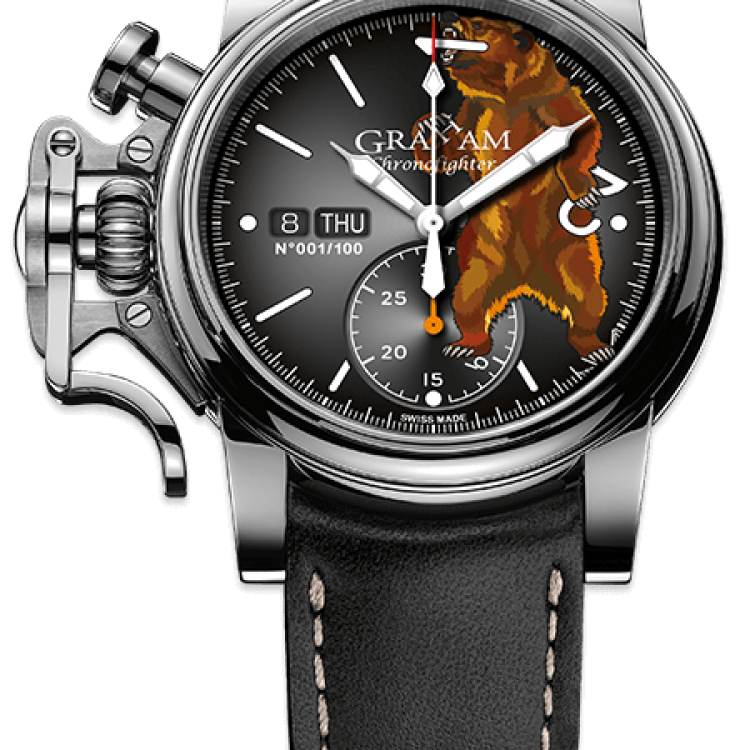 Graham Watch Chronofighter Vintage Bear Limited Edition - Black
