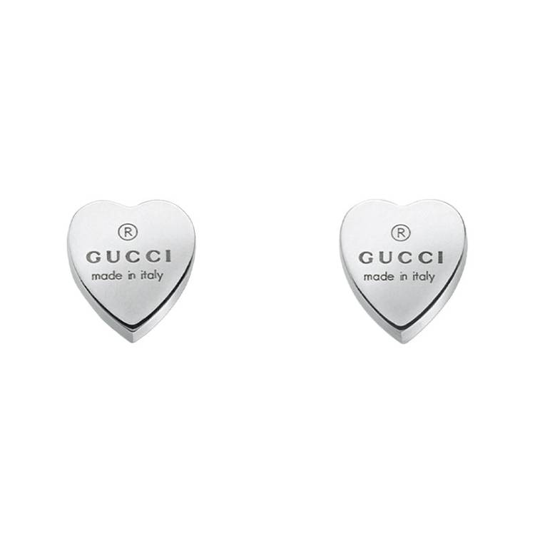 Gucci Trademark Sterling Silver Heart Earrings