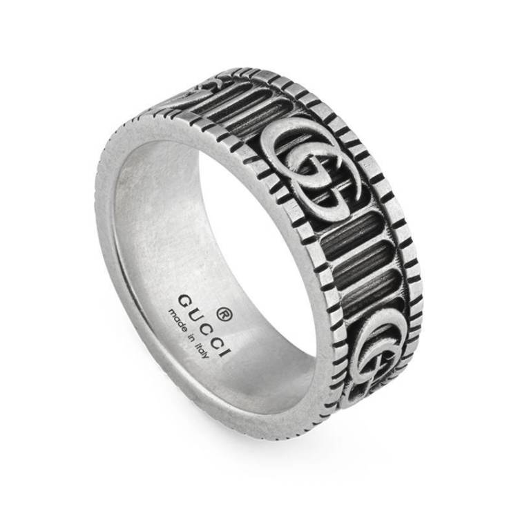 Gucci GG Marmont Aged Sterling Silver Ring - X