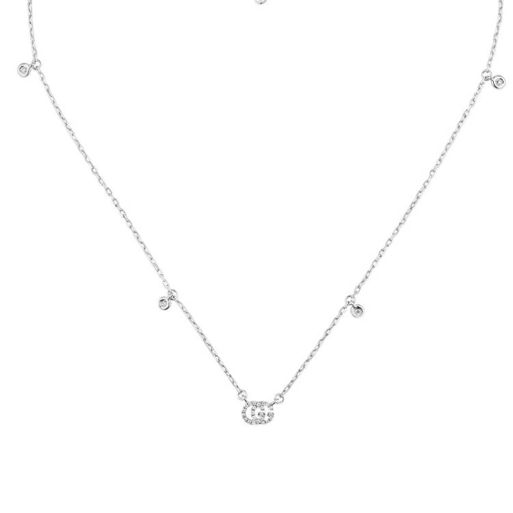 Gucci GG Running 18ct White Gold Diamond Necklace