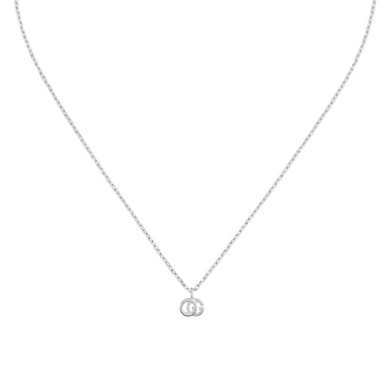 Gucci GG Running 18ct White Gold Diamond Pendant Necklace