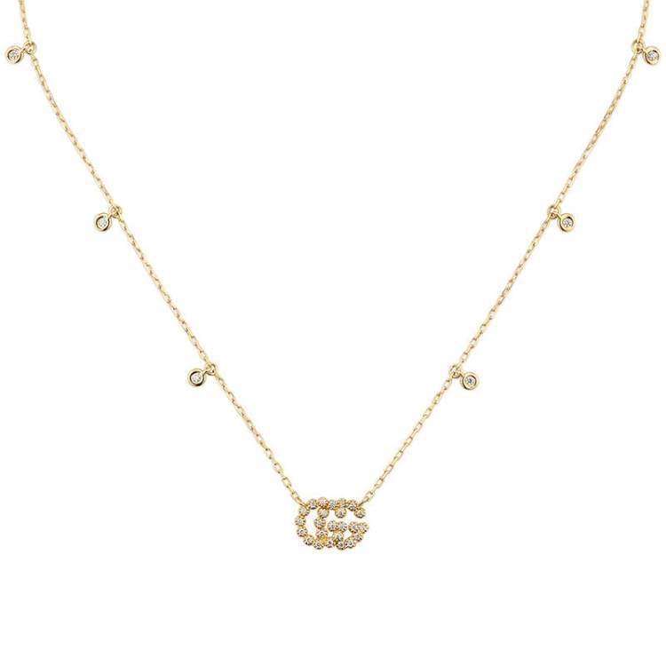 Gucci GG Running 18ct Yellow Gold Diamond Necklace D
