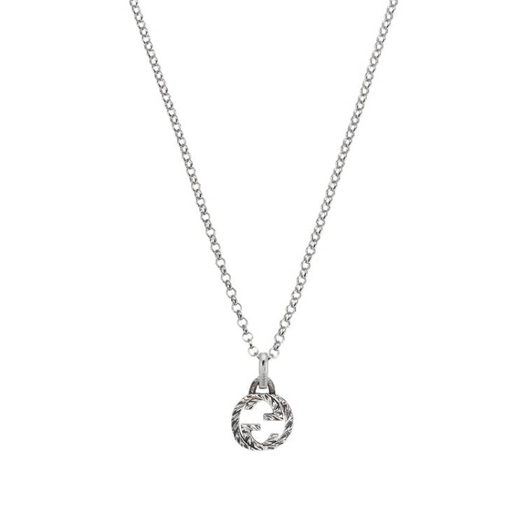 Gucci Interlocking Aged Sterling Silver Pendant