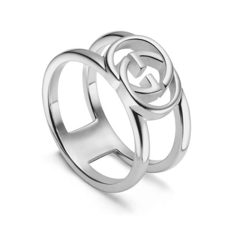 Gucci Interlocking Motif Sterling Silver Ring - U.5