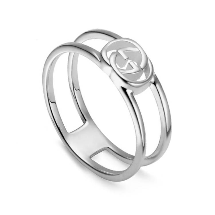 Gucci Interlocking Motif Sterling Silver Ring - S.5