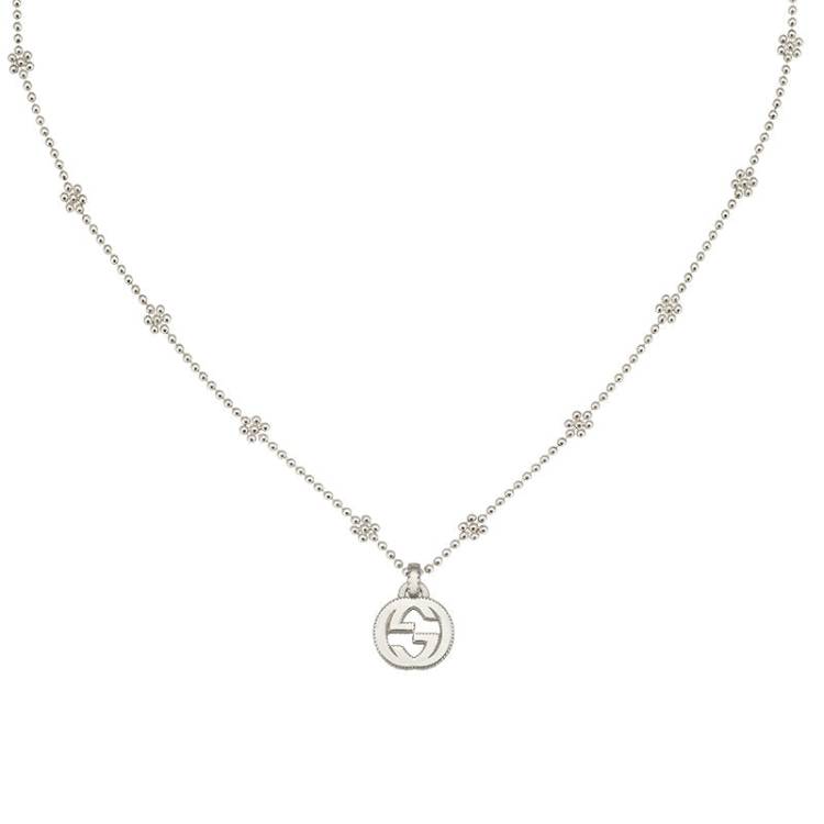 Gucci Interlocking Sterling Silver Pendant Necklace