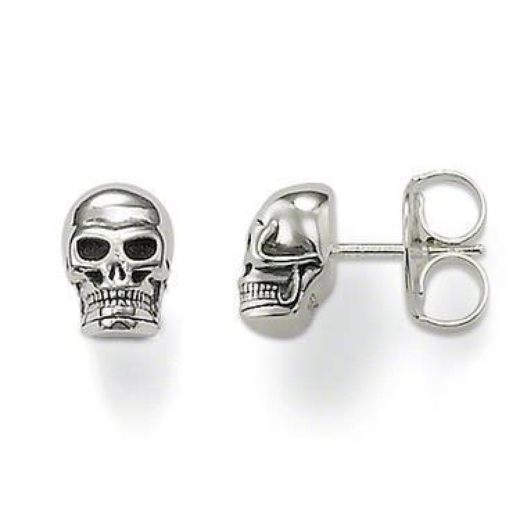 Thomas Sabo Rebel at Heart Sterling Silver Skull Stud Earrings - Silver