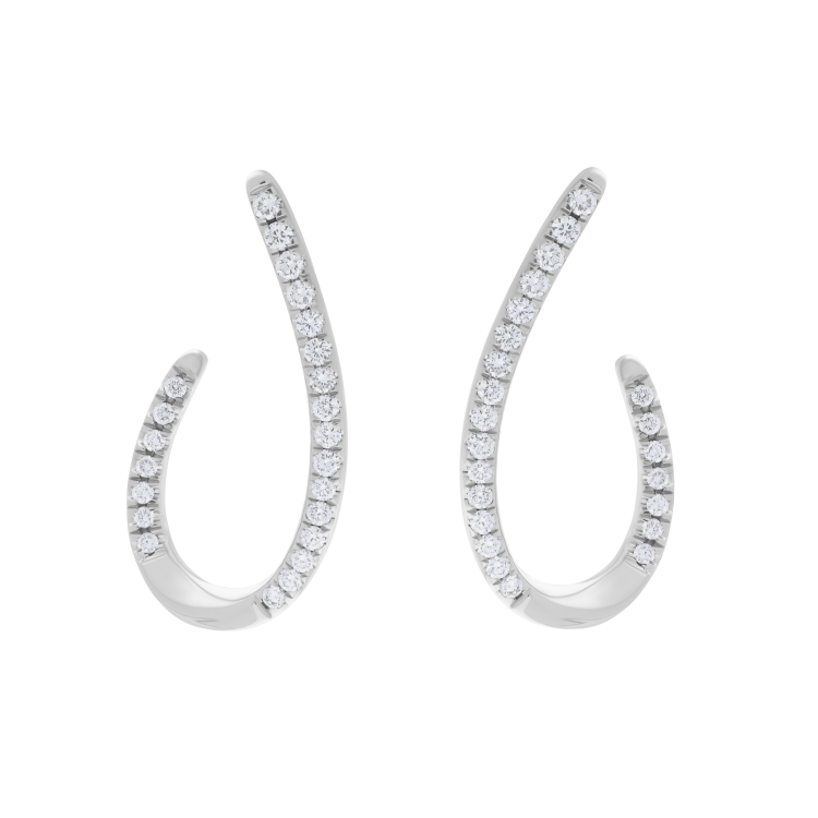 Hans D. Krieger 18ct White Gold Diamond Pave Drop Earrings D