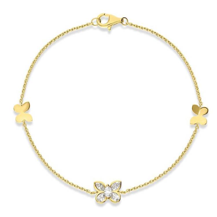 Hans D. Krieger 18ct Yellow Gold 0.45ct Diamond Butterfly Bracelet