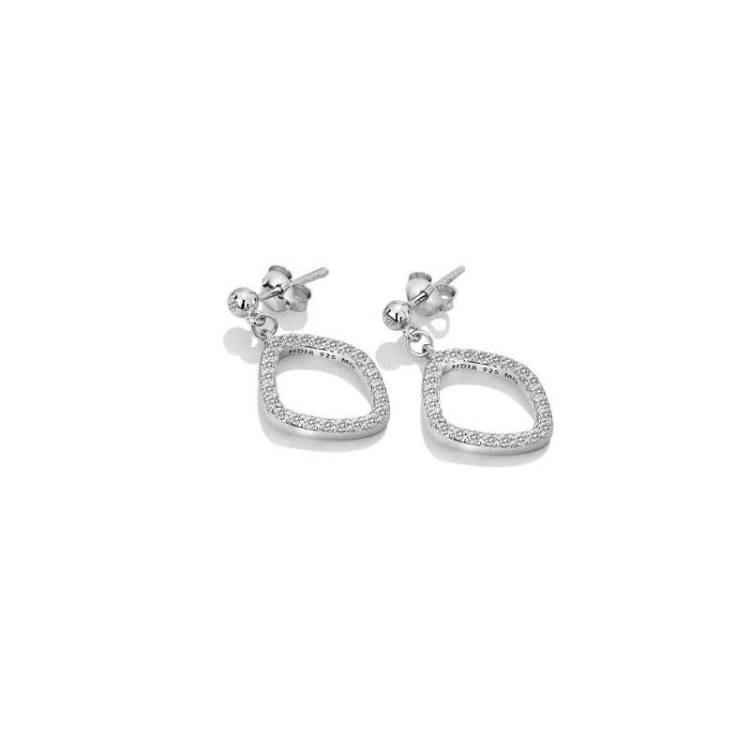 Hot Diamonds Behold Sterling Silver White Topaz Statement Earrings - Silver