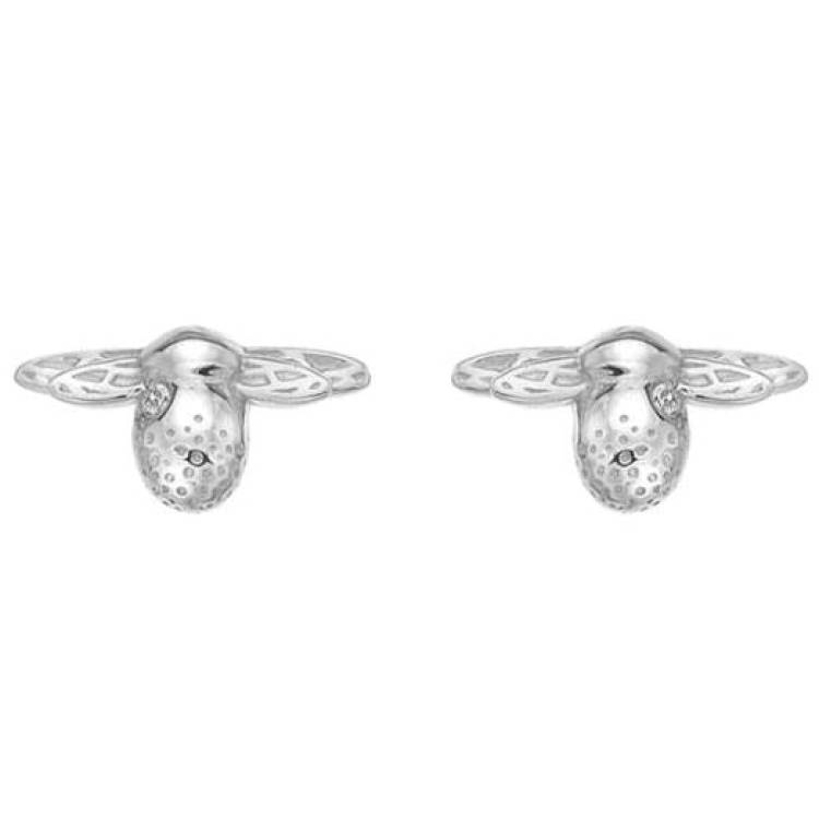 Hot Diamonds Honey Bee Sterling Silver Stud Earrings - Silver