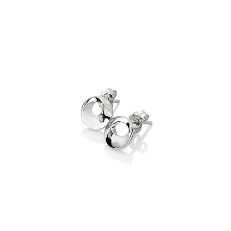 Hot Diamonds Quest Sterling Silver Circle Simple Stud Earrings - Silver