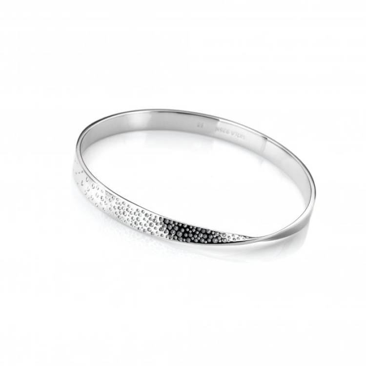 Hot Diamonds Quest Twist Sterling Silver Bangle - Silver