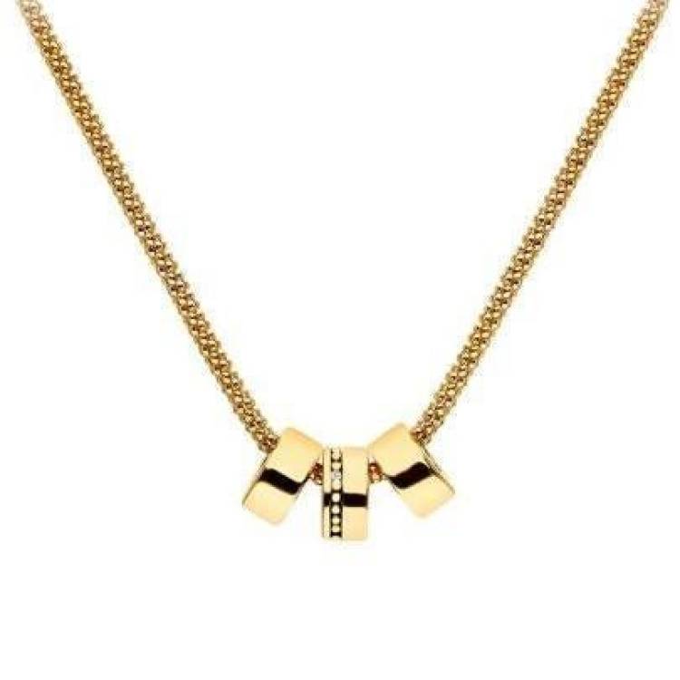 Hot Diamonds Yellow Gold Plated Sterling Silver Trio Necklace D - Yellow Gold