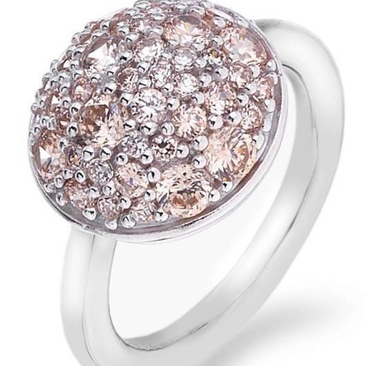 Hot Diamonds Bouquet Sterling Silver Champagne Zirconia Ring - O