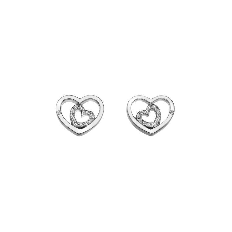 Hot Diamonds Enchanting Encased Sterling Silver Earrings - Silver