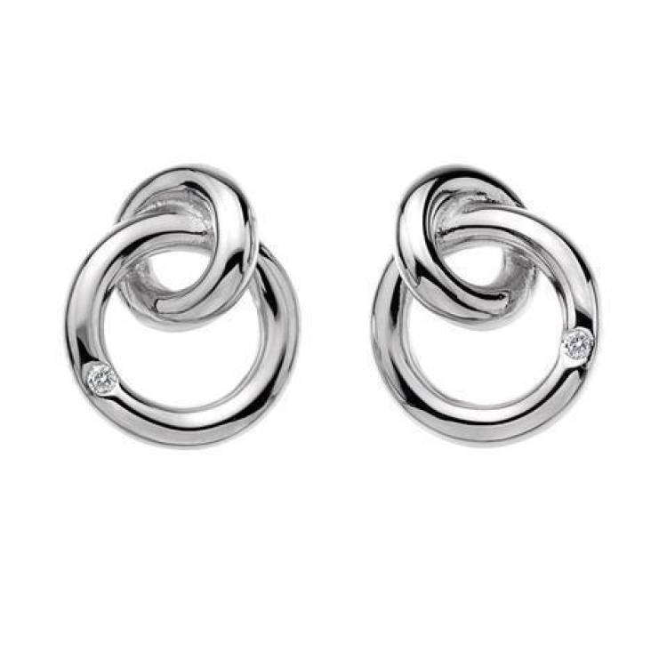 Hot Diamonds Eternity Sterling Silver Interlocking Earrings - Silver