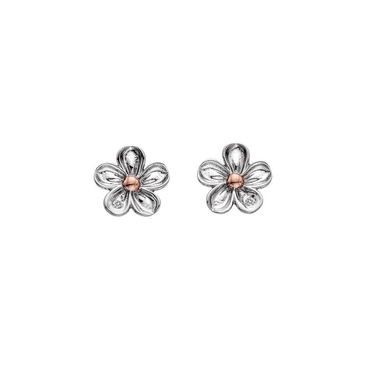 Hot Diamonds Forget Me Not Sterling Silver Flower Stud Earrings - Silver