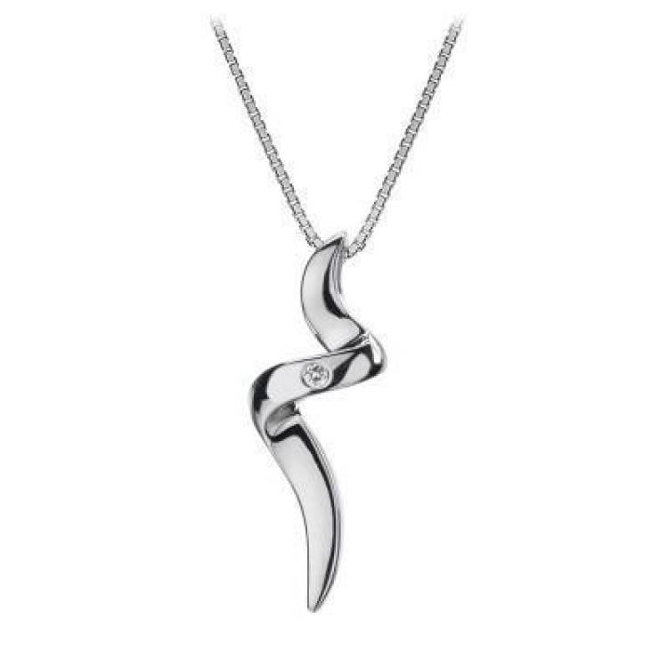 Hot Diamonds Go With The Flow Sterling Silver Spiral Necklace - TITLE Silver