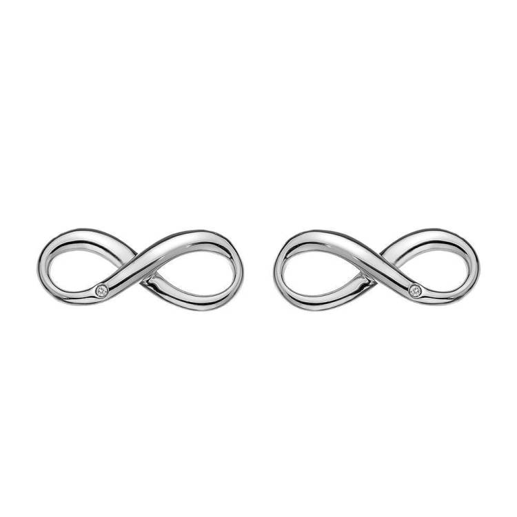 Hot Diamonds Infinity Sterling Silver Stud Earrings - Silver