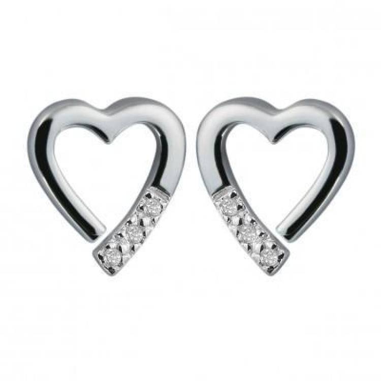 Hot Diamonds Just Add Love Sterling Silver Memories Earrings - TITLE Silver