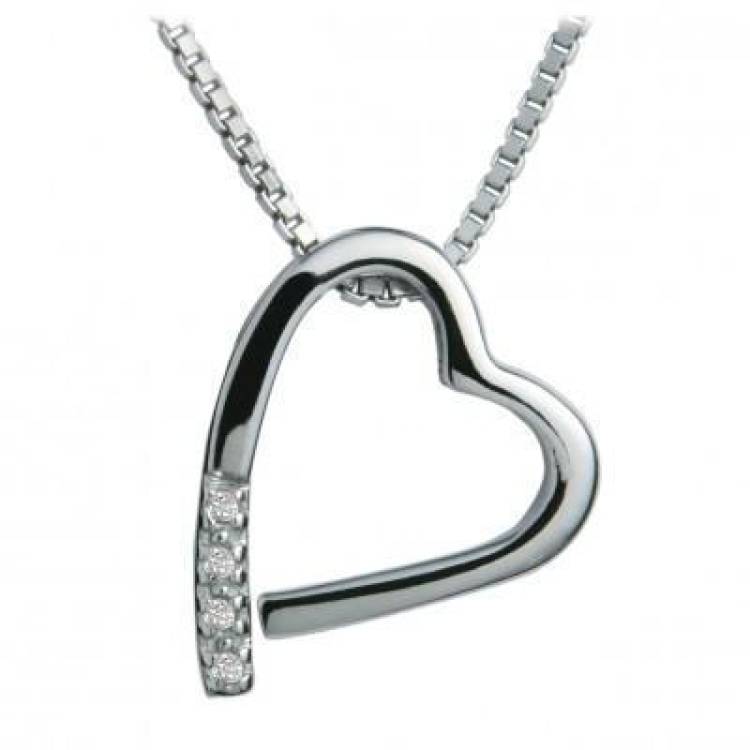 Hot Diamonds Romantic Sterling Silver Heart Necklace - Silver
