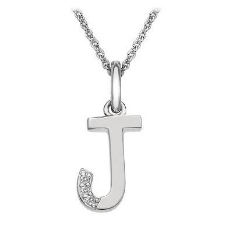 Hot Diamonds Micro 'J' Sterling Silver Necklace