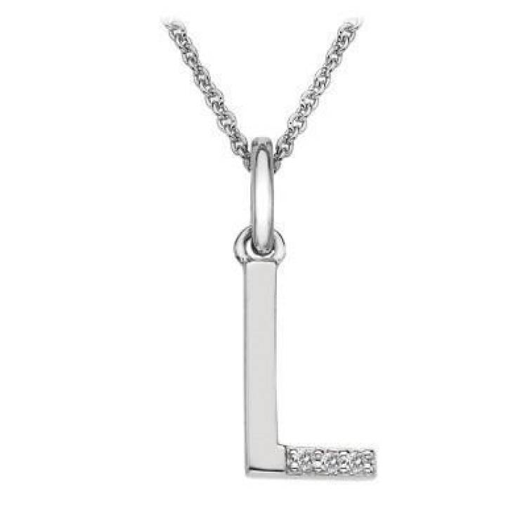 Hot Diamonds Micro 'L' Sterling Silver Necklace