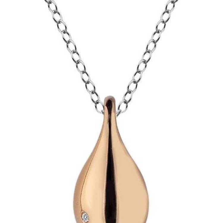Hot Diamonds Mirage Rose Gold Plated Short Drop Necklace - Rose Gold