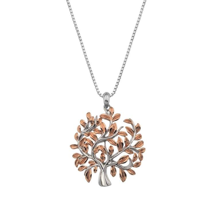 Hot Diamonds Passionate Sterling Silver Rose Gold Plated Necklace - Silver