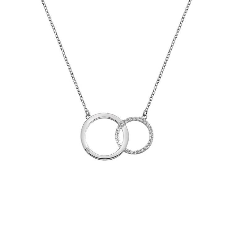 Hot Diamonds Striking Interlocking Circle Necklace - Silver