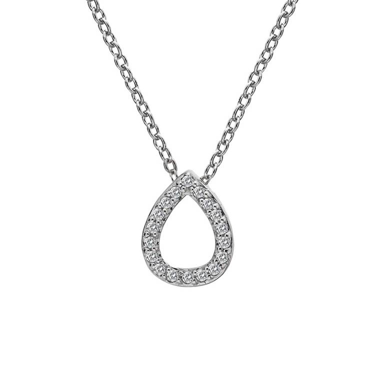 Hot Diamonds Striking Sterling Silver Teardrop Necklace