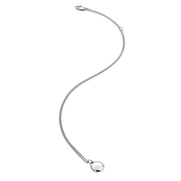Hot Diamonds Thoughtful Teardrop Necklace D - Silver