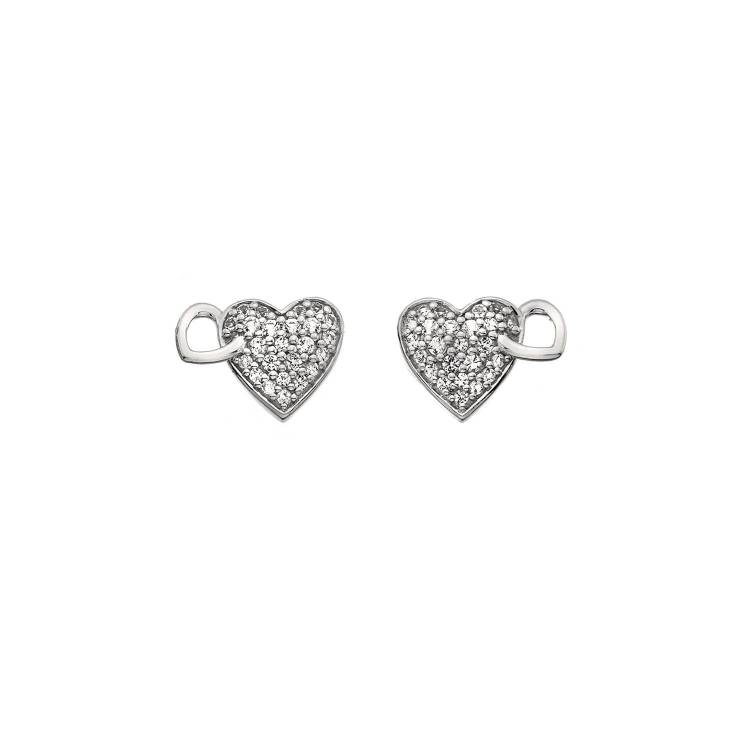 Hot Diamonds Togetherness Sterling Silver Heart Earrings D - Silver