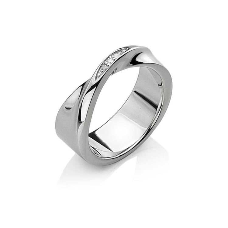 Hot Diamonds Twist Sterling Silver Ring D - M