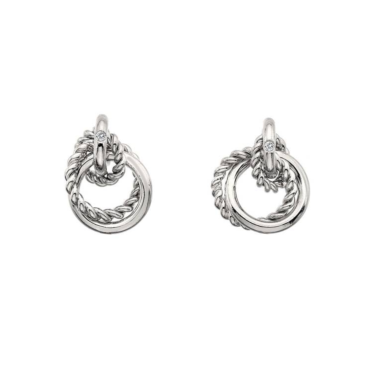 Hot Diamonds Unity Sterling Silver Diamond Circle Earrings - Silver