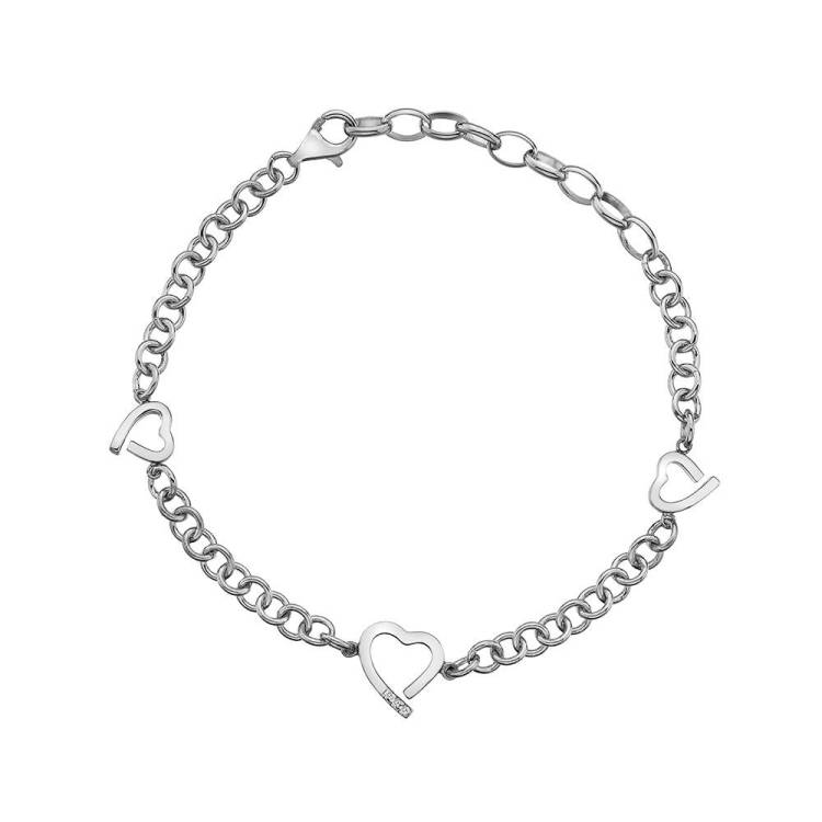 Hot Diamonds Warm Sterling Silver Heart Bracelet - Silver