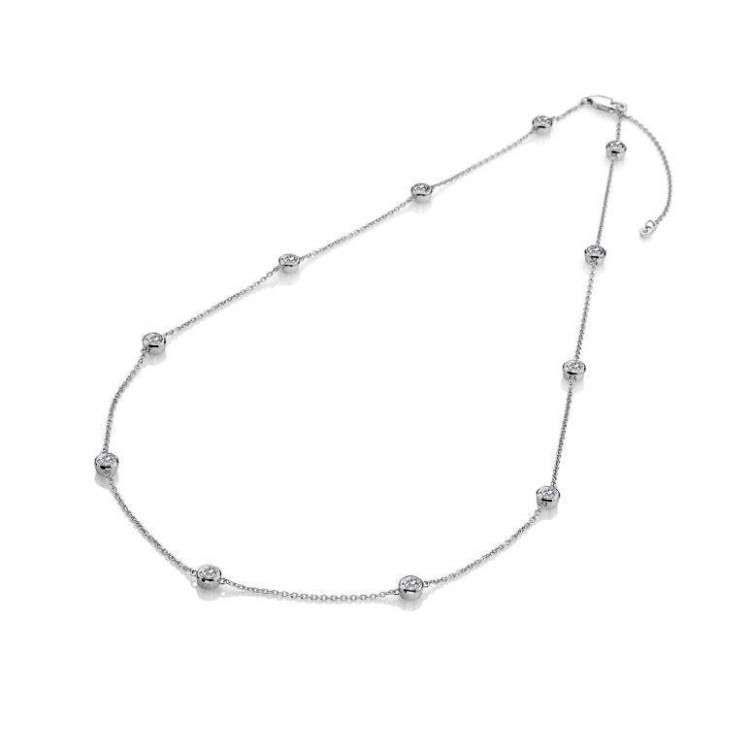 Hot Diamonds White Topaz Intermittent Necklace - Silver