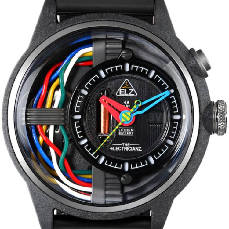 Electricianz Watch Nylon Carbon Z Rubber 45mm - Black
