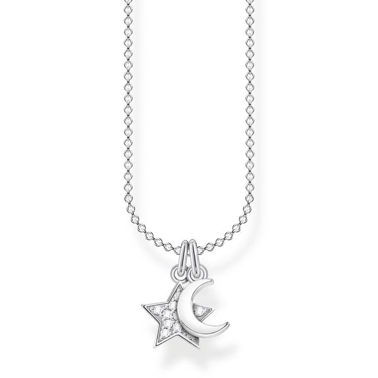 Thomas Sabo Charm Club Sterling Silver Star Moon Necklace - Silver