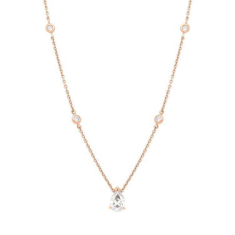 Hans D Krieger 18ct Rose Gold 0.90ct Diamond Pear Cut Necklace - Option1 Value Rose Gold