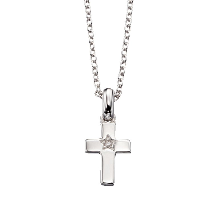 Little Star Grace Sterling Silver Diamond Necklace - Silver