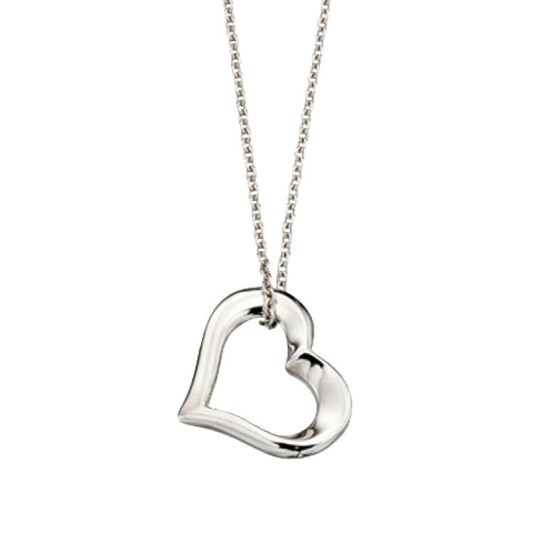 Little Star India Sterling Silver Heart Necklace - Silver
