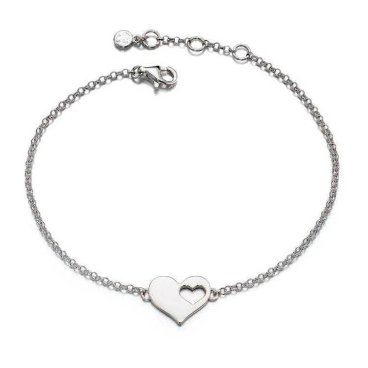 Little Star Poppy Sterling Silver Heart Bracelet - Silver