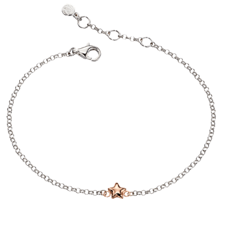 Little Star Sterling Silver and Rose Gold Rose Bracelet - Silver